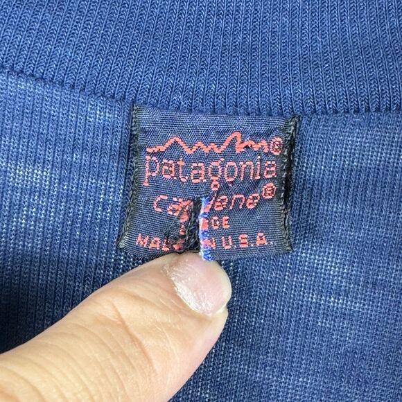 Vintage Patagonia Capilene Pullover Mens Large Blue Made In USA Base Layer - Picture 3 of 6